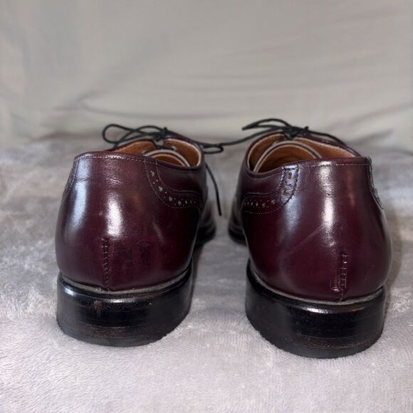 Keith Highlanders Dress Shoes Mens 8.5 D Burgundy Leather Plain Toe Oxfords EUC - Picture 4 of 10